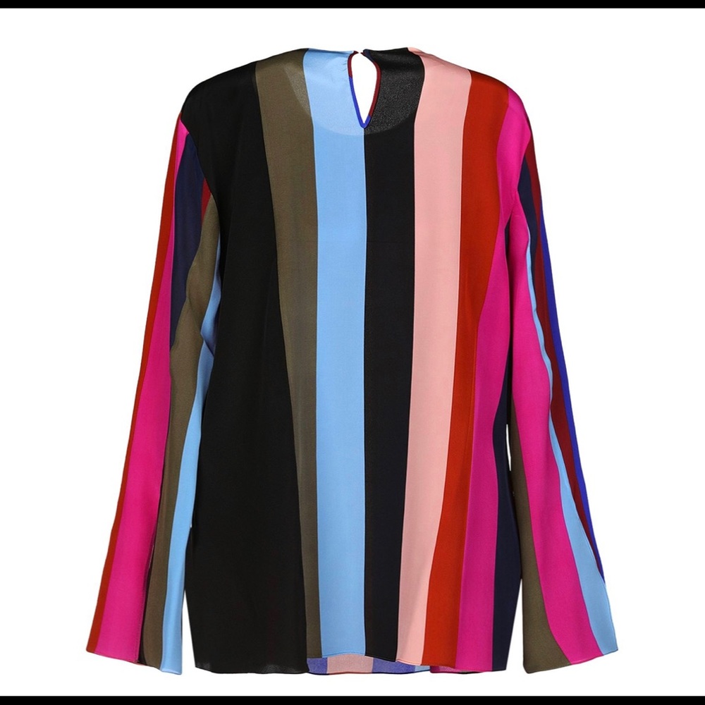 NWOT DVF Striped Silk blouse, size 2 - Picture 4 of 7